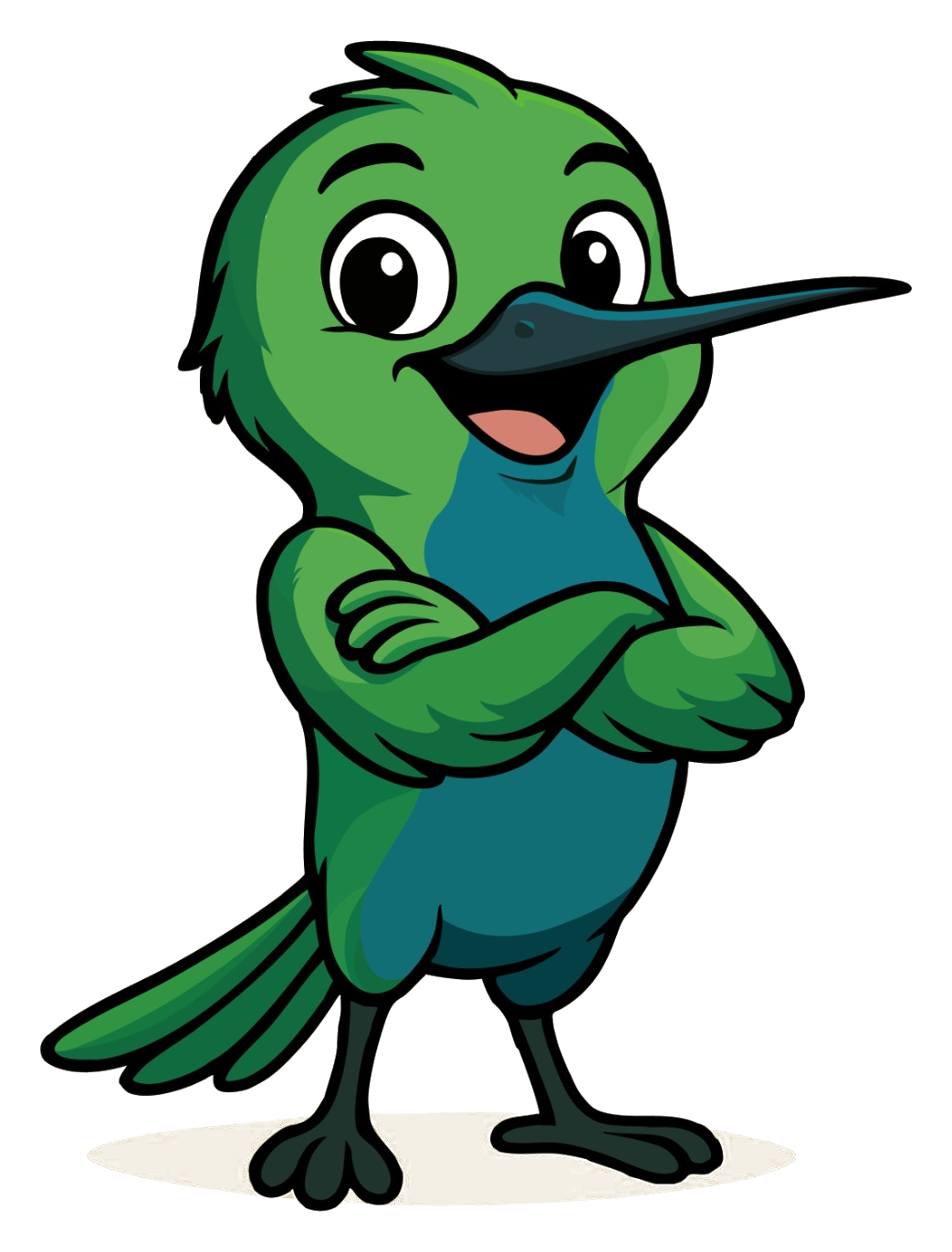 Floreco, mascote da EcoRegularização, em pose confiante