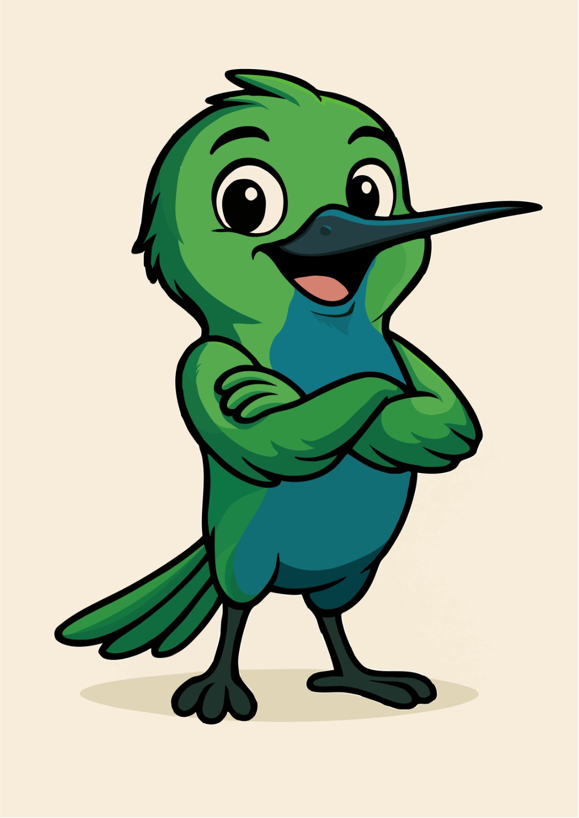 Floreco, mascote da EcoRegularização, em pose confiante